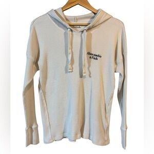 Abercrombie & Fitch soft waffle knit loose drawstring thermal hoodie | Women’s L